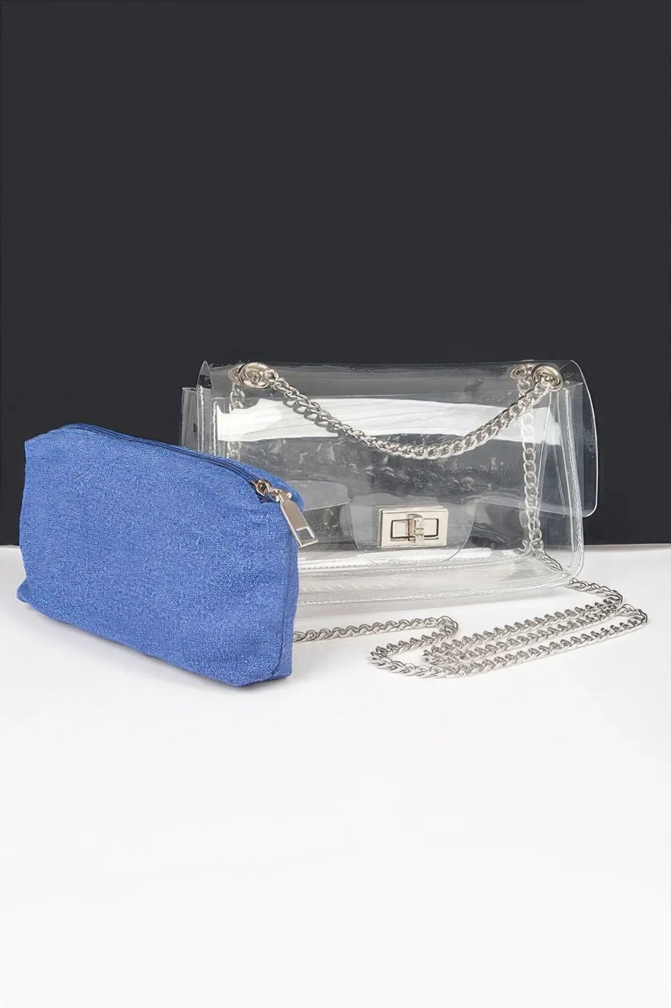 Clear Bag W/ Denim Pouch | Mixtshop LLC Main image