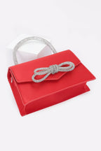 Rhinestone Ribbon Handle Flap Bag | Mixtshop LLC