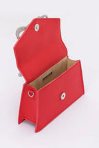 Rhinestone Ribbon Handle Flap Bag | Mixtshop LLC