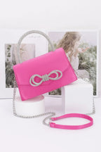 Rhinestone Ribbon Handle Flap Bag | Mixtshop LLC