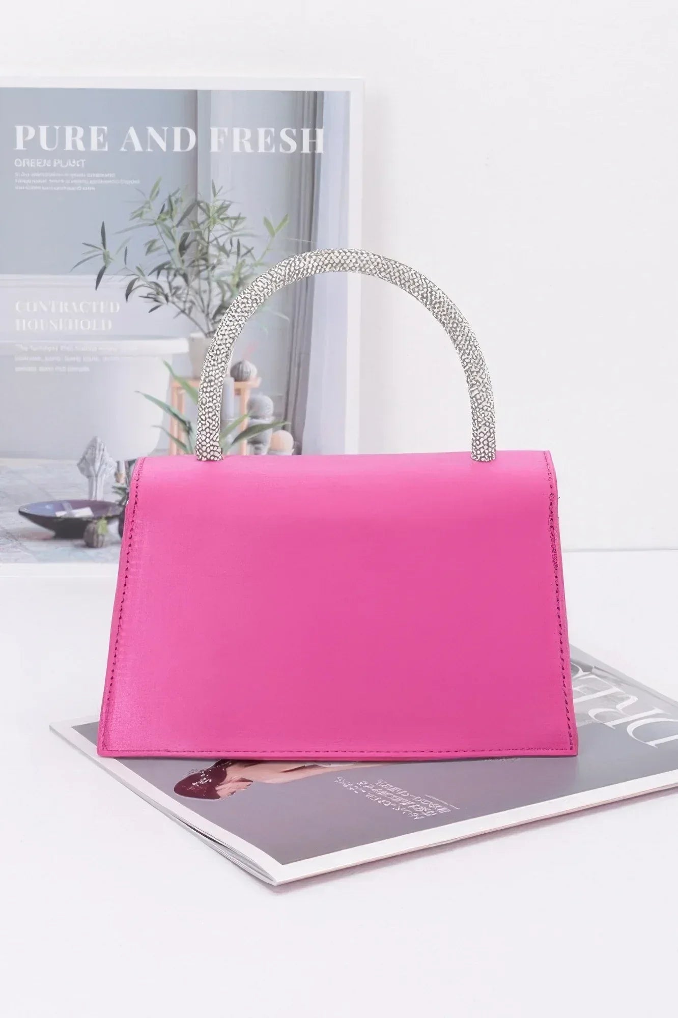 Rhinestone Ribbon Handle Flap Bag | Mixtshop LLC