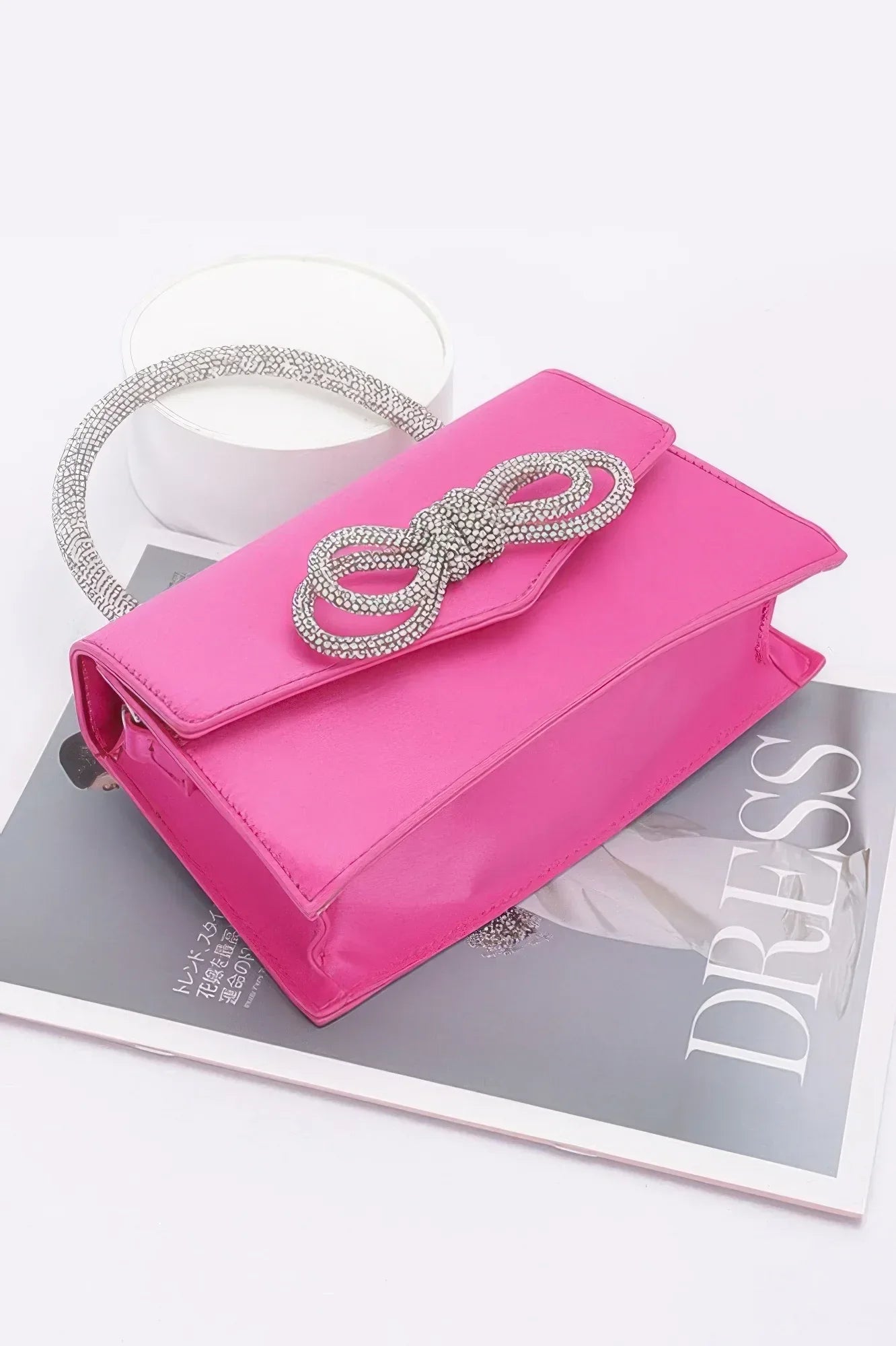 Rhinestone Ribbon Handle Flap Bag | Mixtshop LLC
