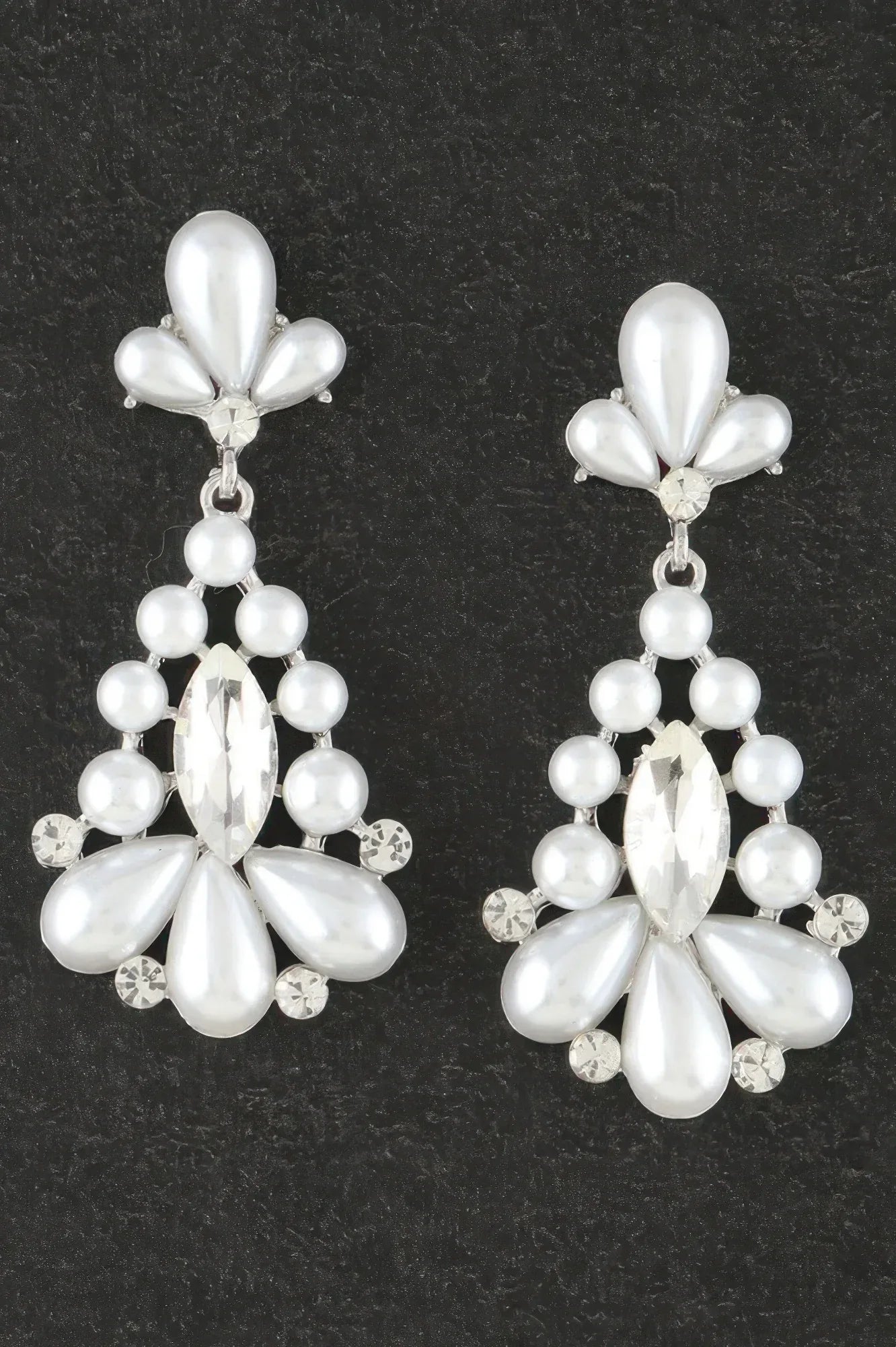 Jeweled Pearl Teardrop Earrings | Mixtshop LLC Main image