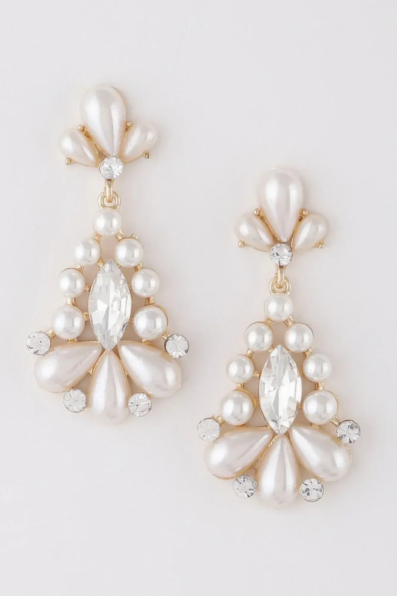 Jeweled Pearl Teardrop Earrings | Mixtshop LLC