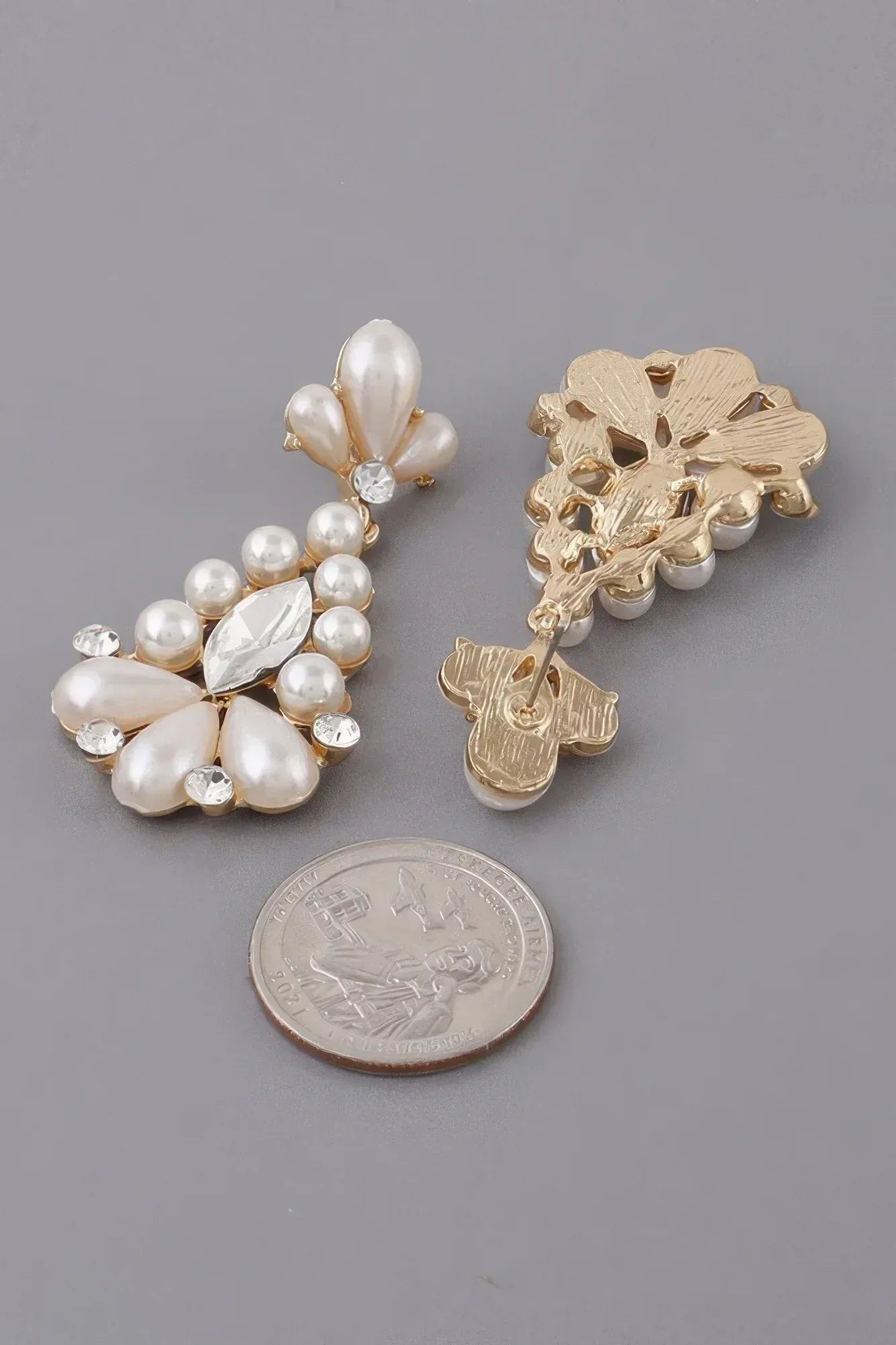 Jeweled Pearl Teardrop Earrings | Mixtshop LLC