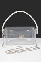 Transparent Rhinestone Top Handle Flap Bag | Mixtshop LLC