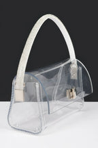 Transparent Rhinestone Top Handle Flap Bag | Mixtshop LLC
