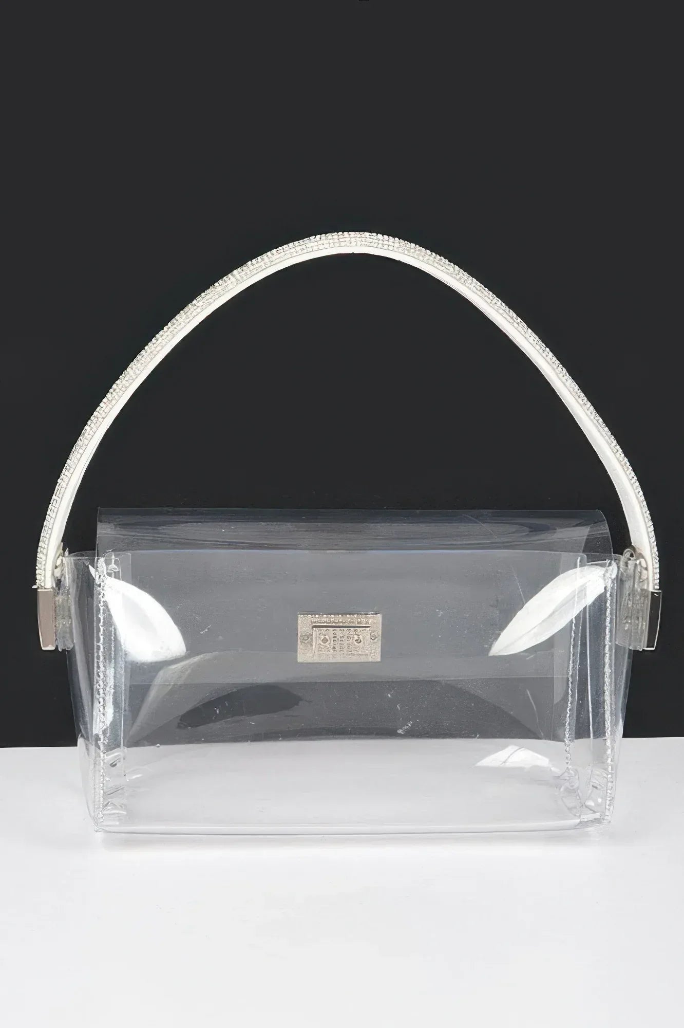 Transparent Rhinestone Top Handle Flap Bag | Mixtshop LLC