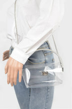 Transparent Rhinestone Top Handle Flap Bag | Mixtshop LLC