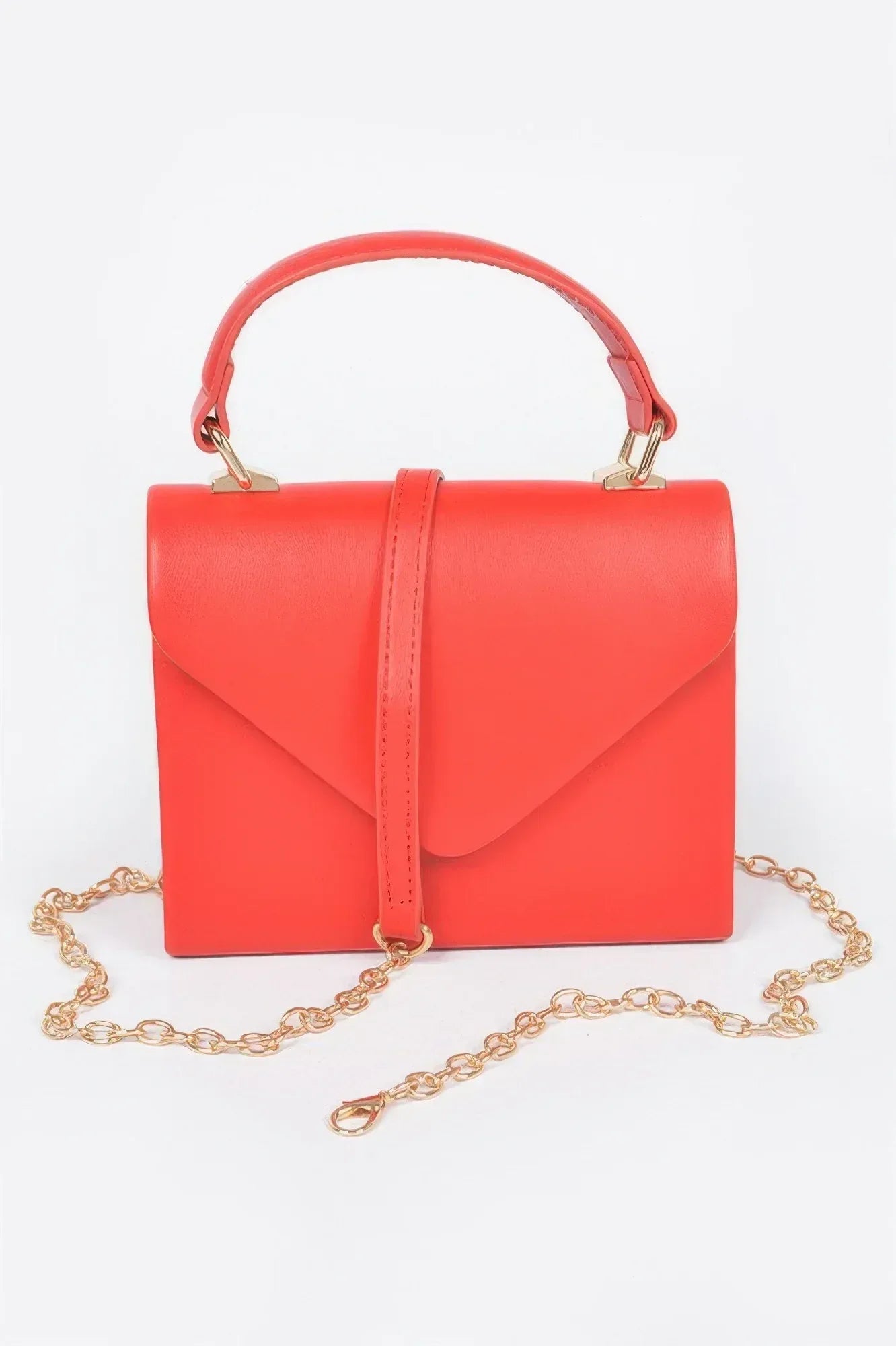 Faux Leather Simple Handle Clutch | Mixtshop LLC Main image