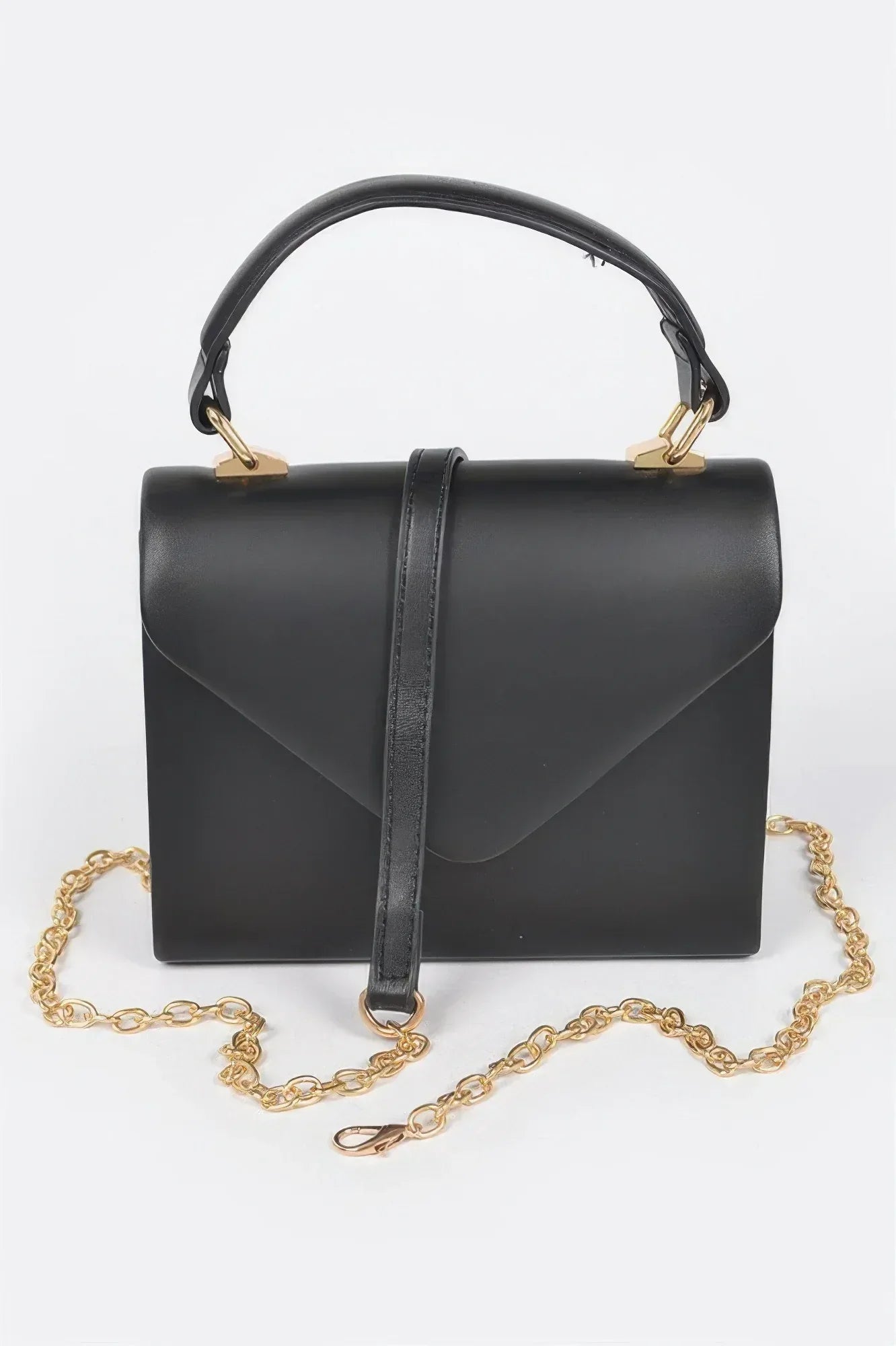 Faux Leather Simple Handle Clutch | Mixtshop LLC
