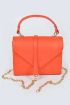 Faux Leather Simple Handle Clutch | Mixtshop LLC