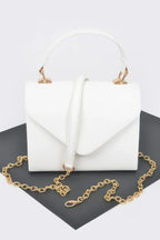 Faux Leather Simple Handle Clutch | Mixtshop LLC