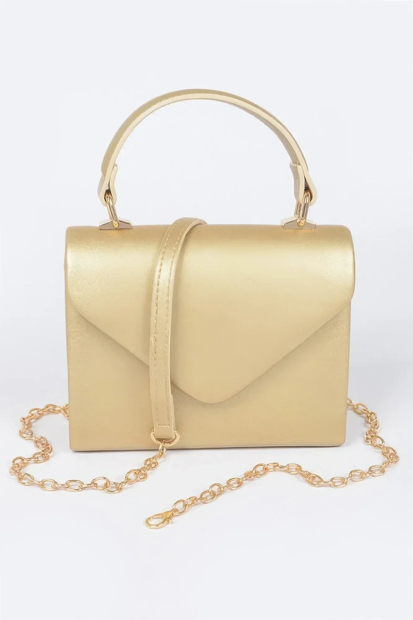 Faux Leather Simple Handle Clutch | Mixtshop LLC