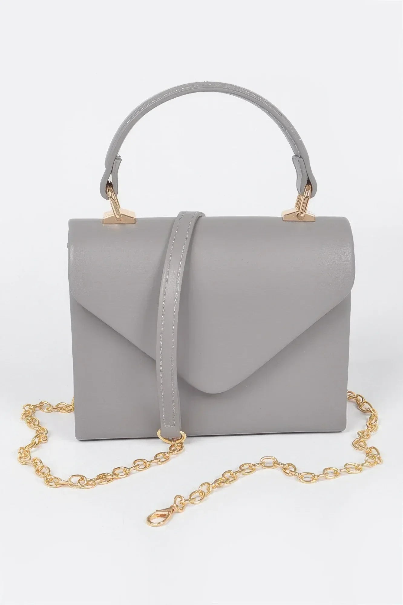 Faux Leather Simple Handle Clutch | Mixtshop LLC