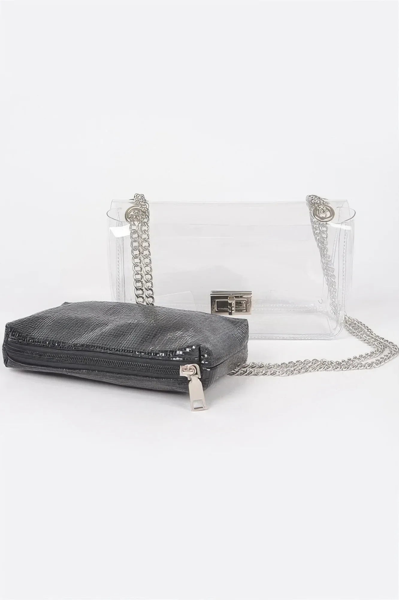 Clear Pvc Clutch With Shiny Pouch | Mixtshop LLC