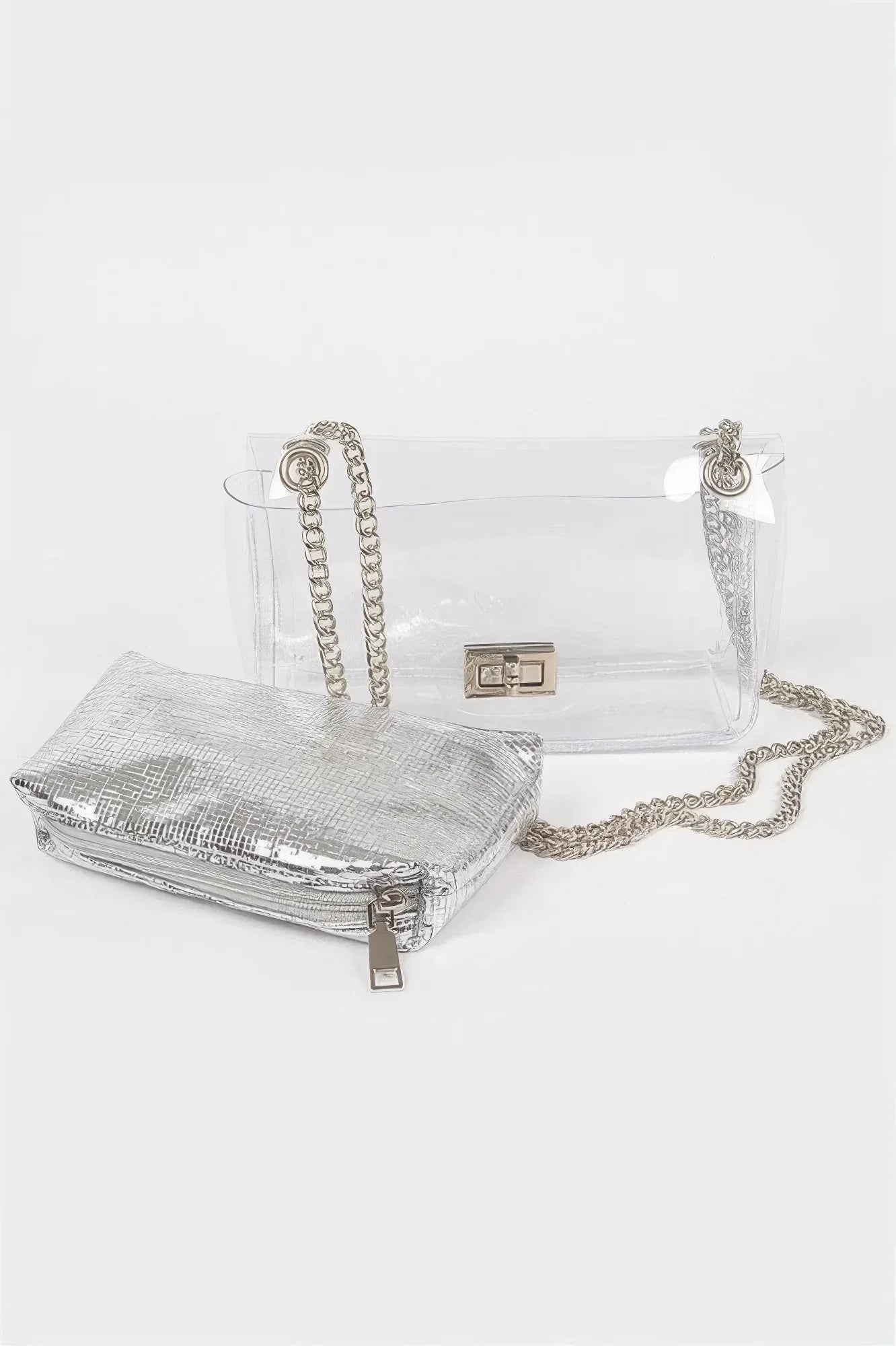 Clear Pvc Clutch With Shiny Pouch | Mixtshop LLC