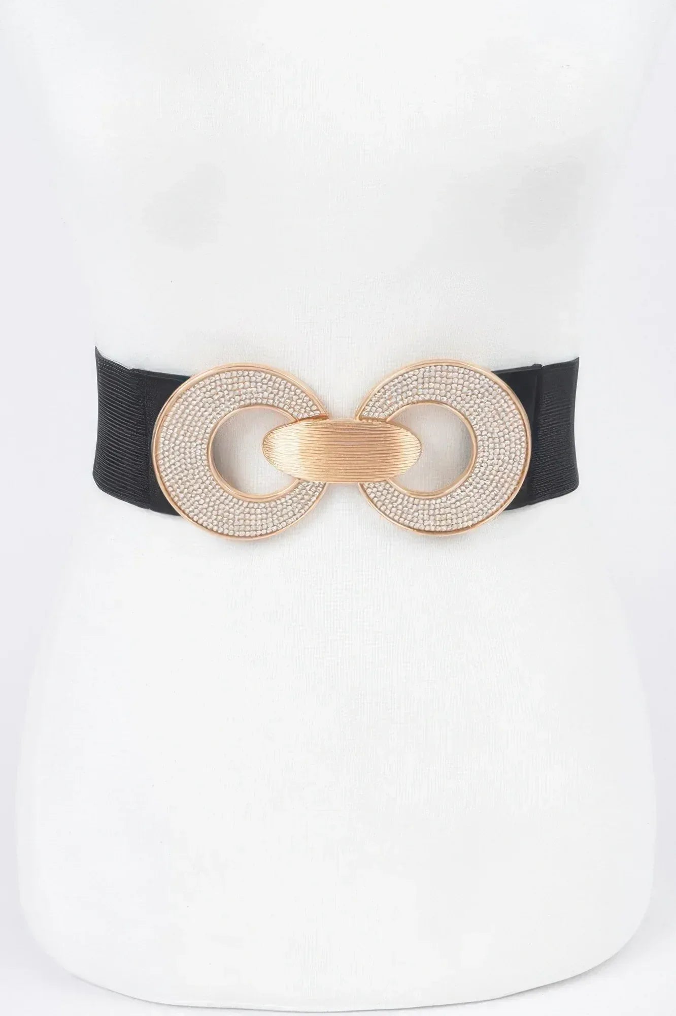 Rhinestone Two Buckle Elastic Belt | Mixtshop LLC Main image