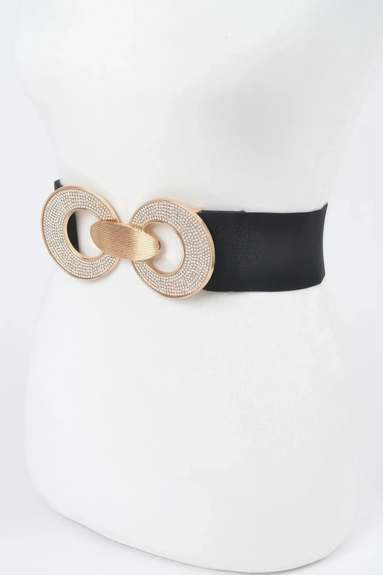 Rhinestone Two Buckle Elastic Belt | Mixtshop LLC