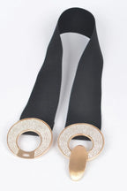 Rhinestone Two Buckle Elastic Belt | Mixtshop LLC