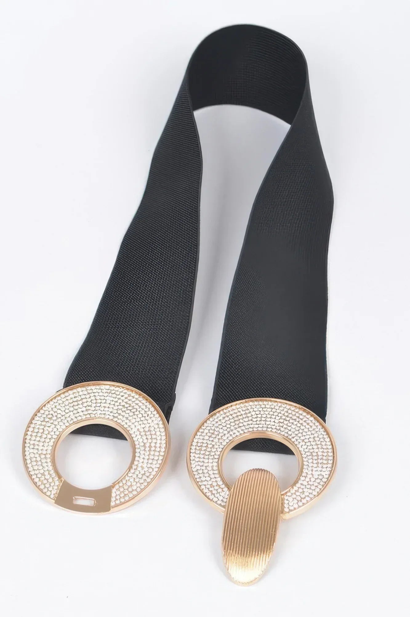 Rhinestone Two Buckle Elastic Belt | Mixtshop LLC