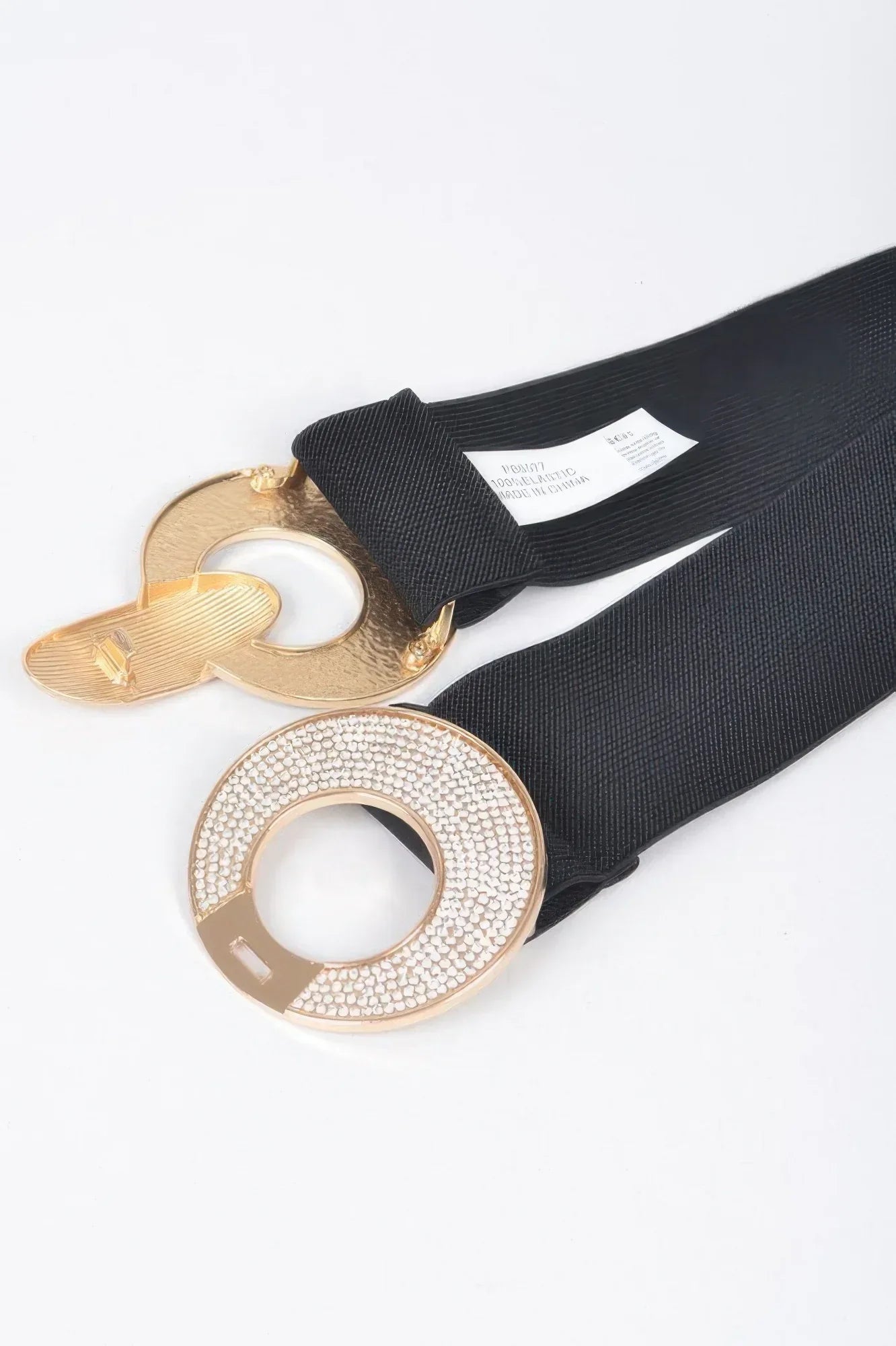 Rhinestone Two Buckle Elastic Belt | Mixtshop LLC