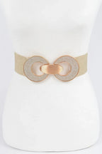 Rhinestone Two Buckle Elastic Belt | Mixtshop LLC