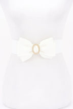 Rhinestone Bow Buckle Stretch Belt | Mixtshop LLC
