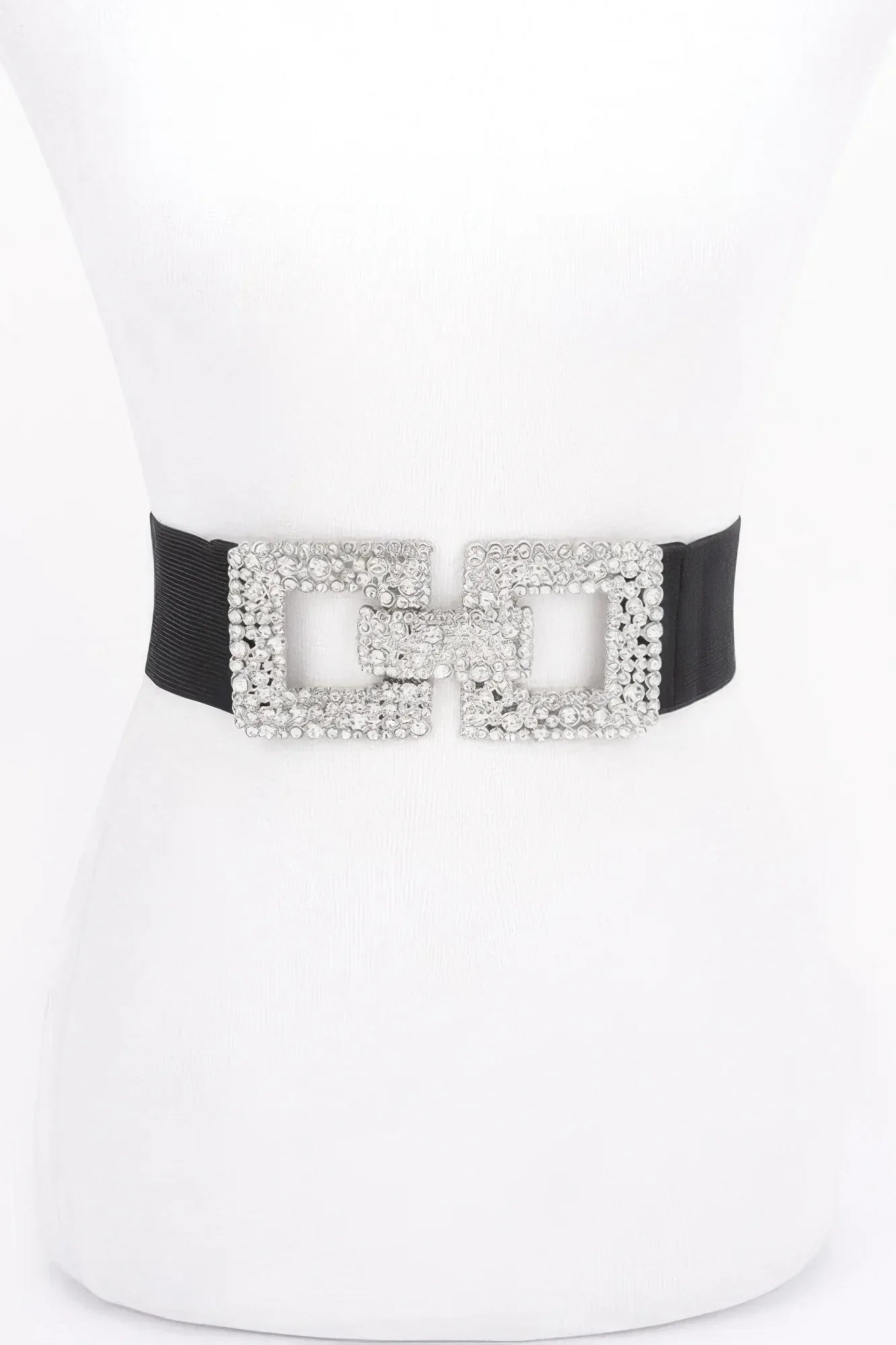 Rhinestone Buckle Elastic Belt | Mixtshop LLC Main image