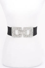 Rhinestone Buckle Elastic Belt | Mixtshop LLC