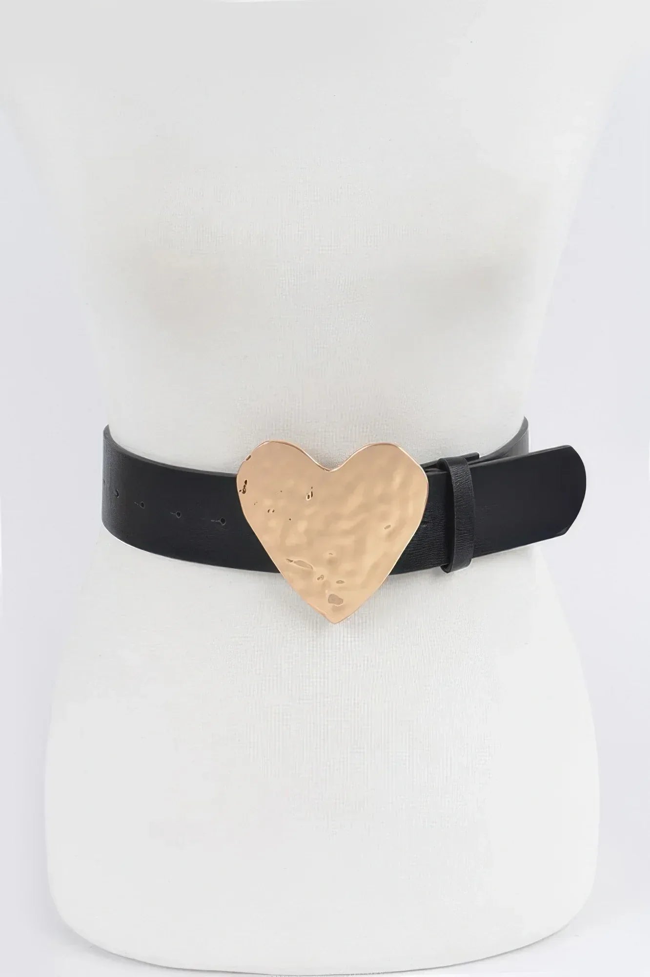 Hammered Heart Shape Buckle Belt | Mixtshop LLC Main image
