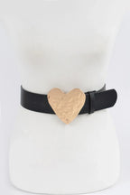 Hammered Heart Shape Buckle Belt | Mixtshop LLC
