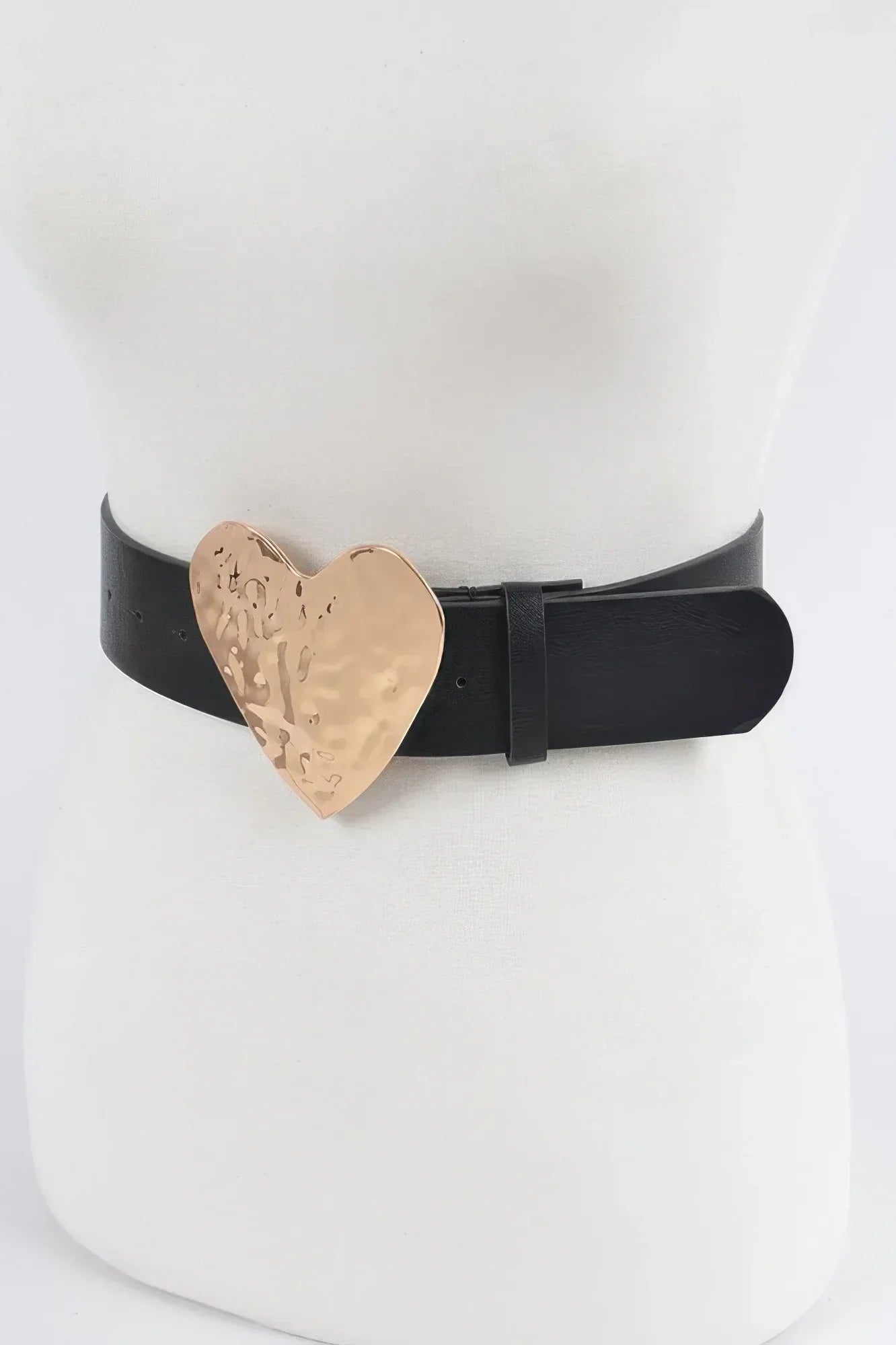 Hammered Heart Shape Buckle Belt | Mixtshop LLC