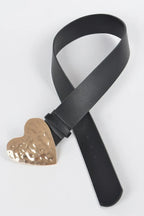 Hammered Heart Shape Buckle Belt | Mixtshop LLC