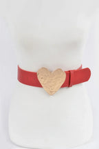 Hammered Heart Shape Buckle Belt | Mixtshop LLC