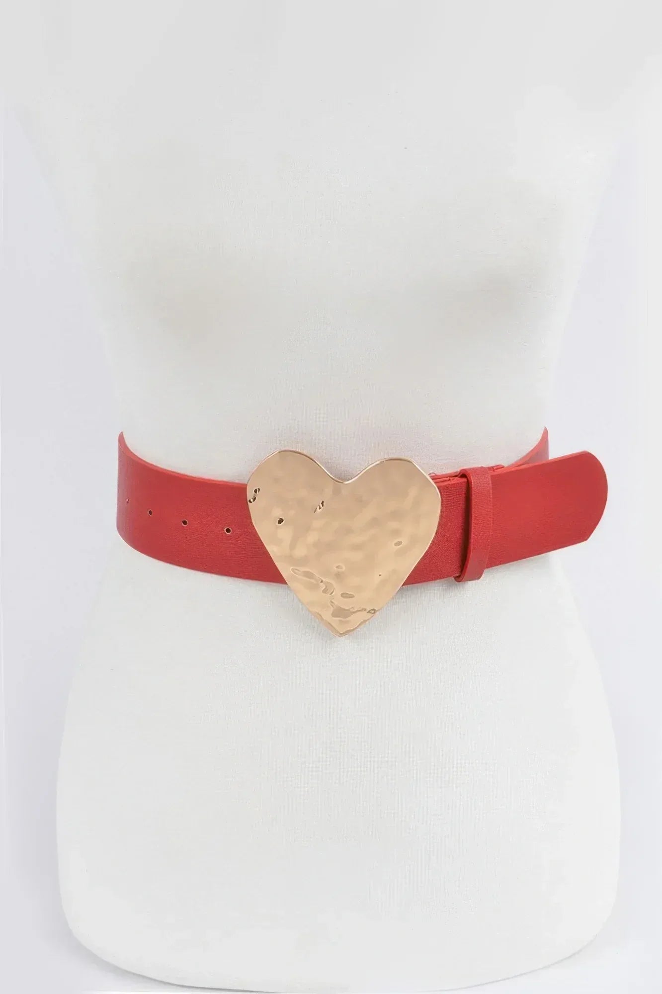 Hammered Heart Shape Buckle Belt | Mixtshop LLC