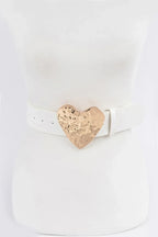 Hammered Heart Shape Buckle Belt | Mixtshop LLC