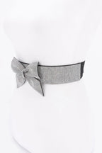 Rhinestone Ribbon Elastic Plus Size Belt | Mixtshop LLC