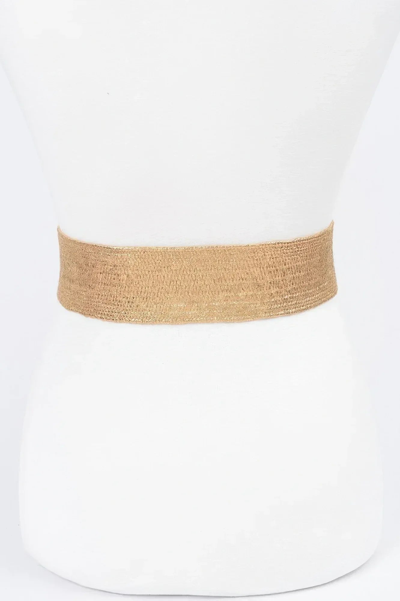 Multi Stone Metallic Straw Stretch Plus Size Belt | Mixtshop LLC