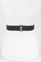 Faux Leather Metal Studded Plus Size Elastic Belt | Mixtshop LLC