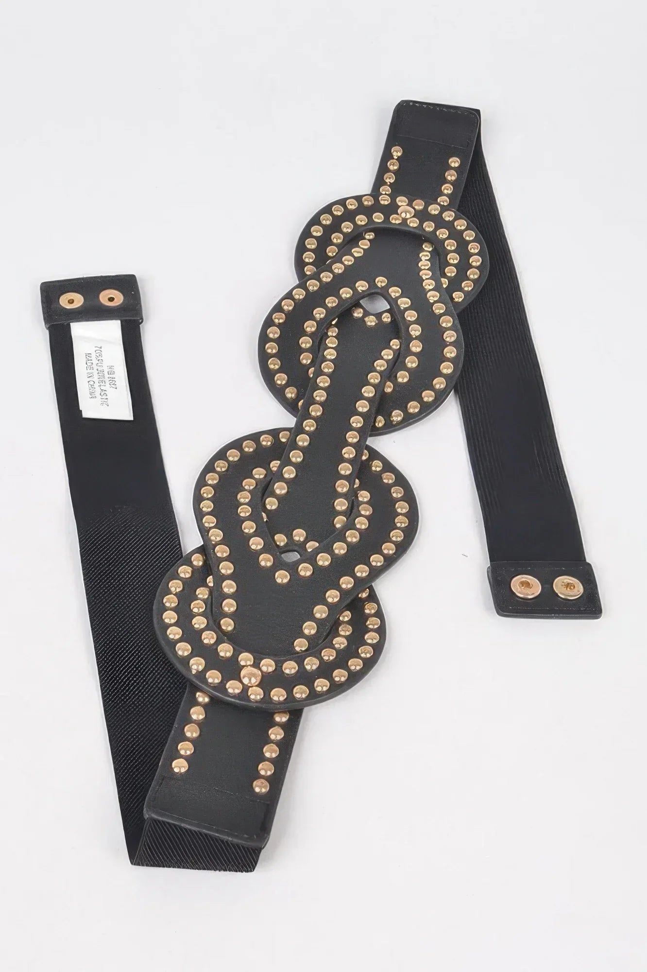 Faux Leather Metal Studded Plus Size Elastic Belt | Mixtshop LLC