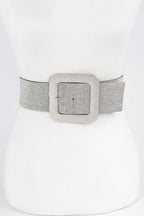 Rhinestone Buckle Plus Size Elastic Belt | Mixtshop LLC