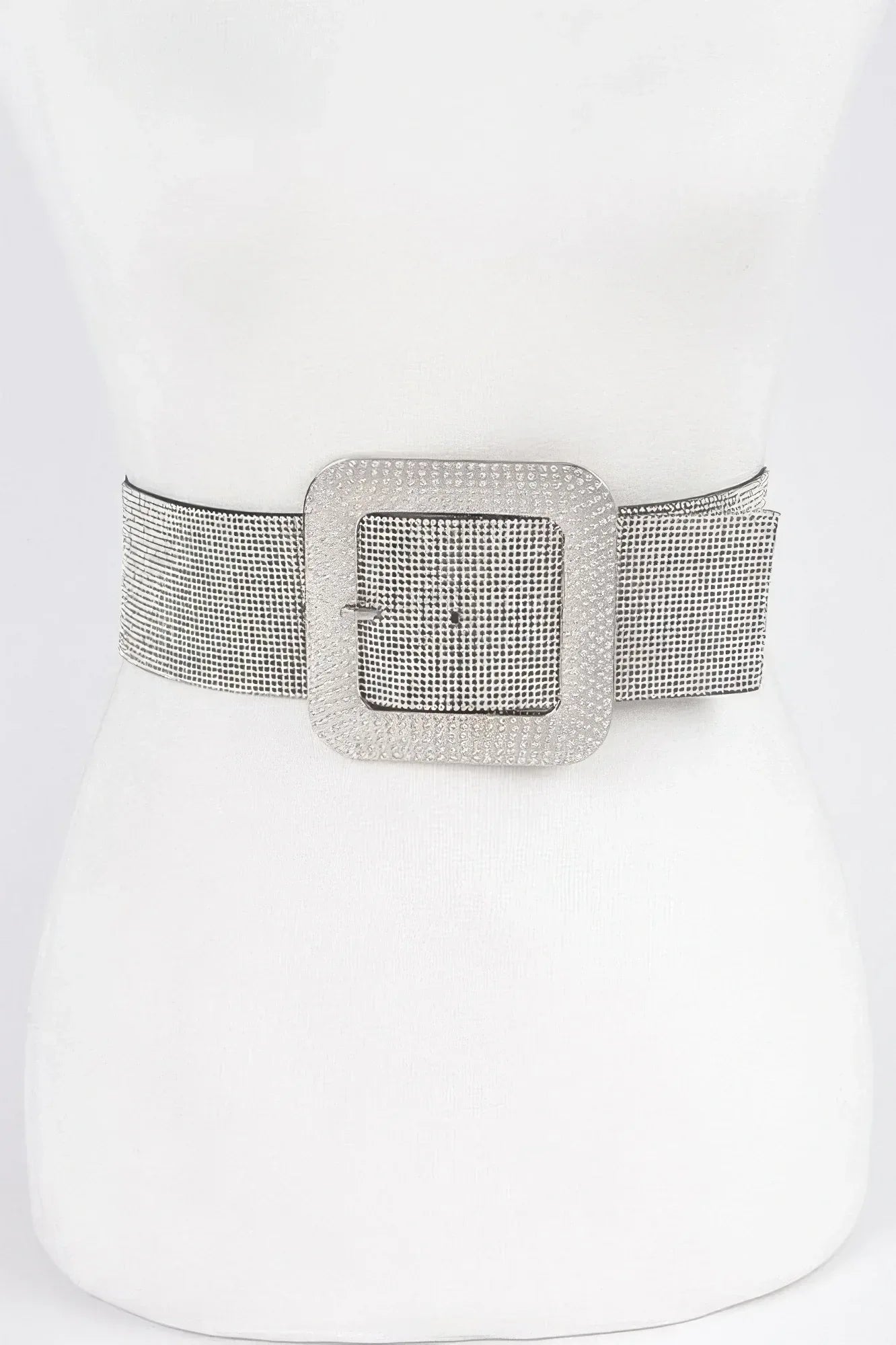Rhinestone Buckle Plus Size Elastic Belt | Mixtshop LLC
