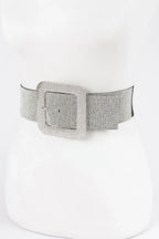 Rhinestone Buckle Plus Size Elastic Belt | Mixtshop LLC