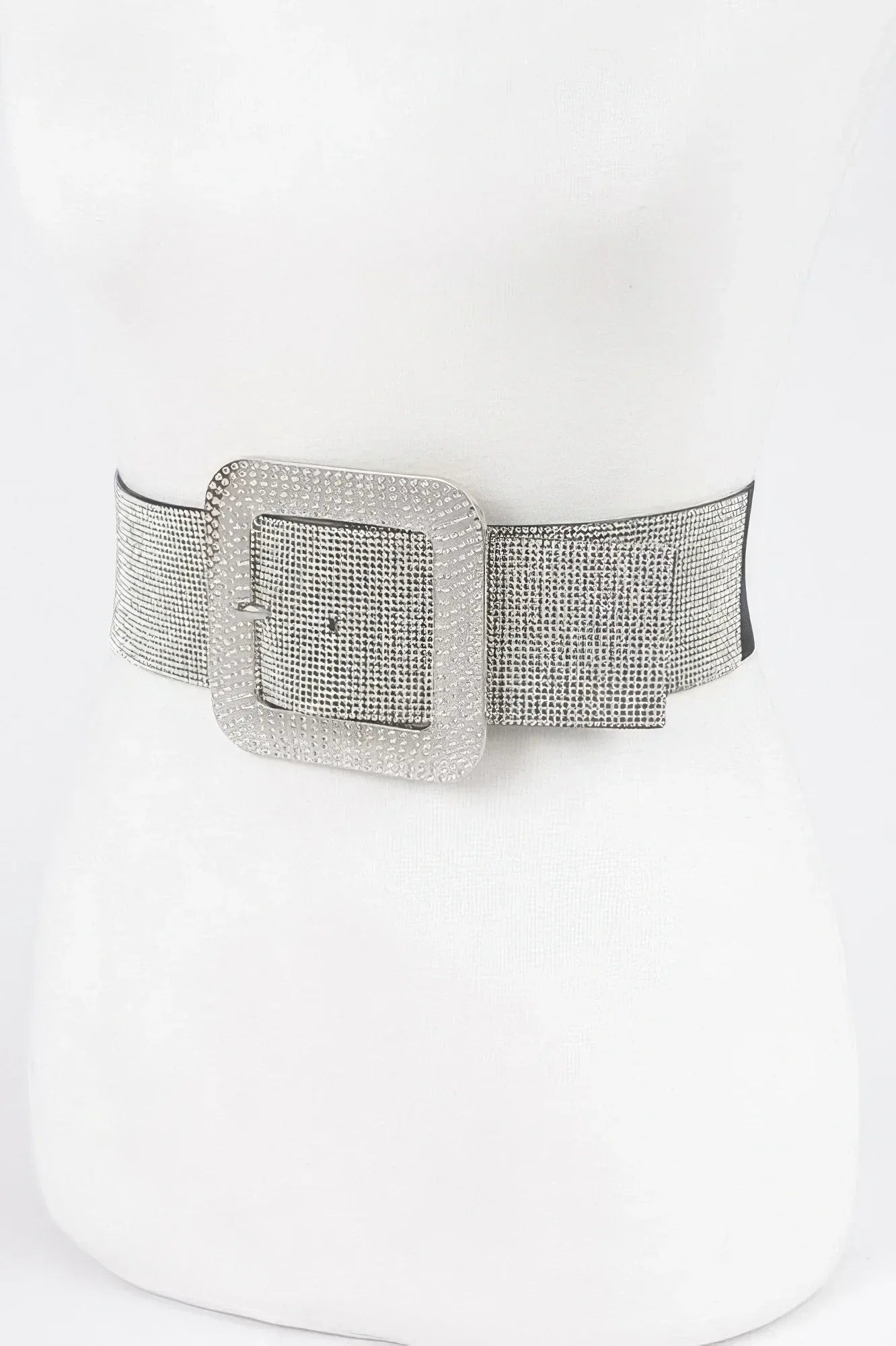 Rhinestone Buckle Plus Size Elastic Belt | Mixtshop LLC