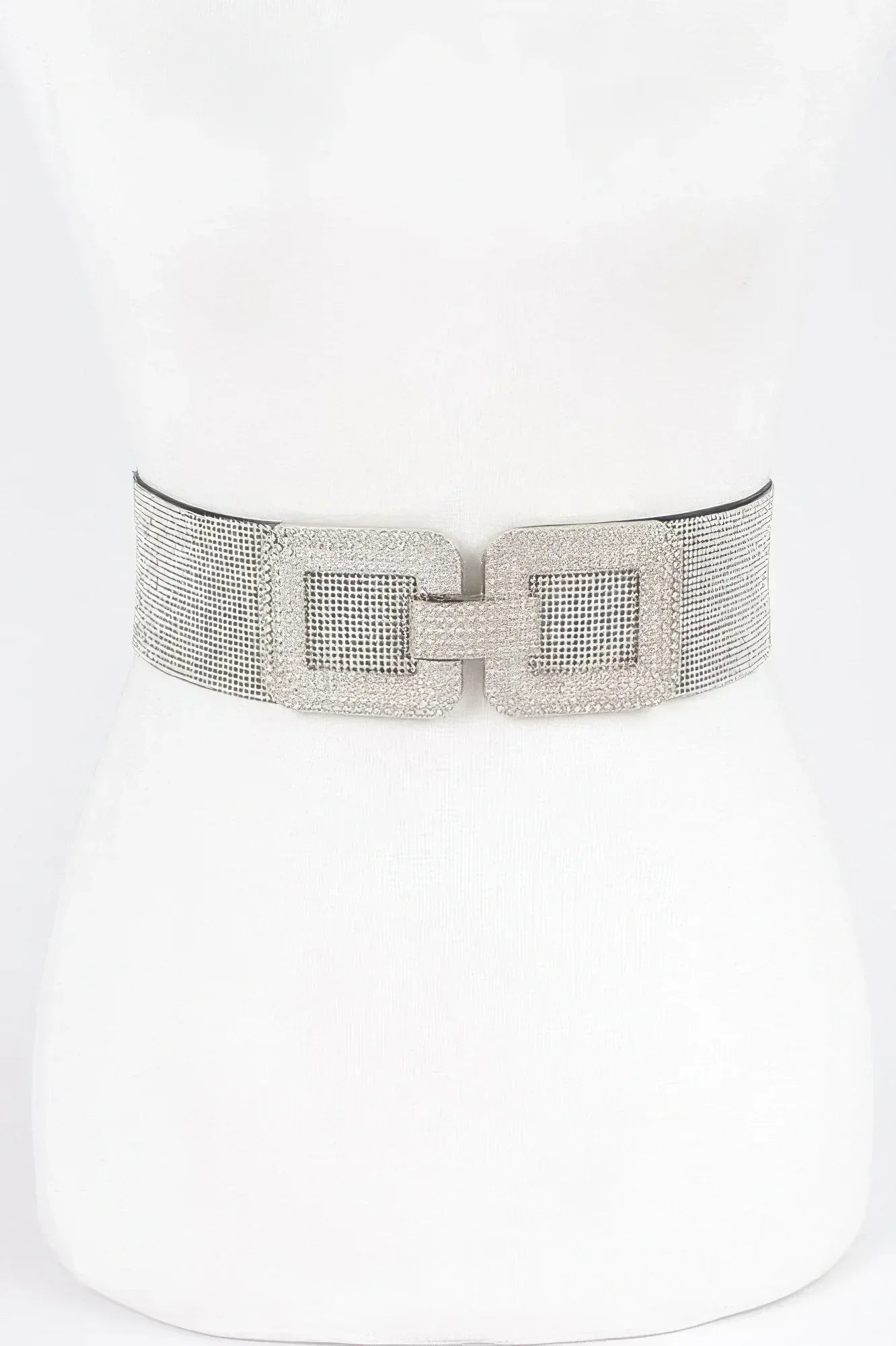 Rhinestone Buckle Plus Size Elastic Belt | Mixtshop LLC Main image