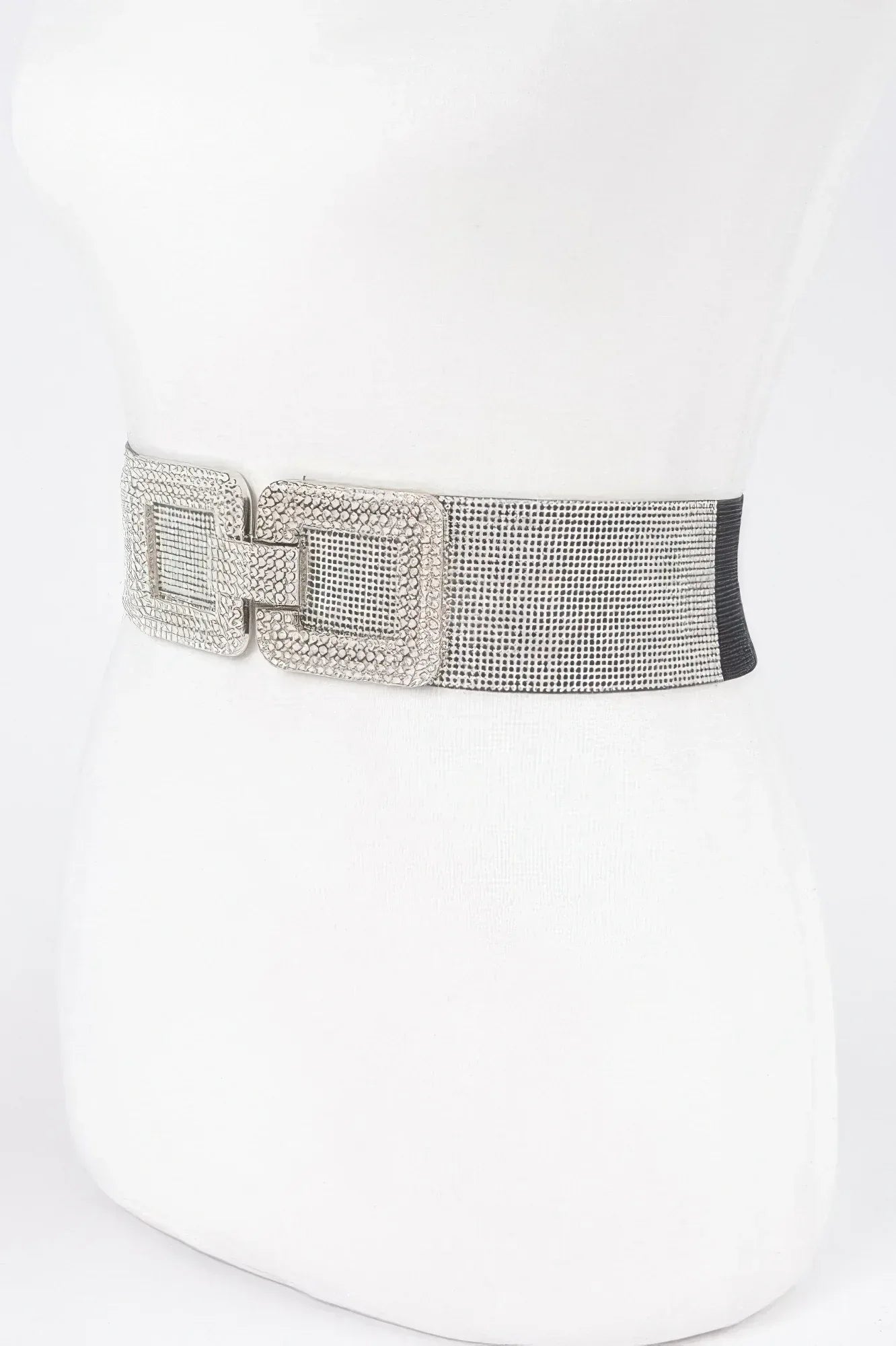 Rhinestone Buckle Plus Size Elastic Belt | Mixtshop LLC