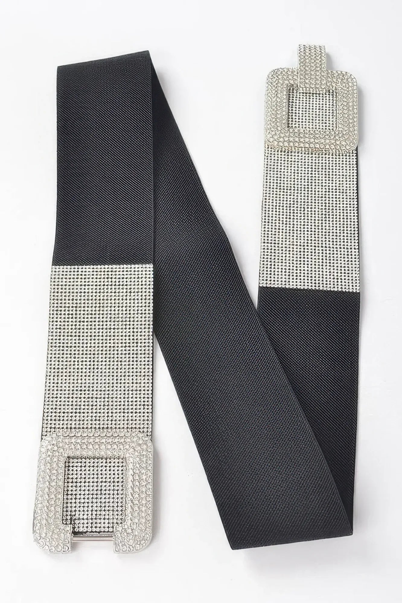 Rhinestone Buckle Plus Size Elastic Belt | Mixtshop LLC