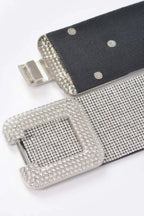 Rhinestone Buckle Plus Size Elastic Belt | Mixtshop LLC