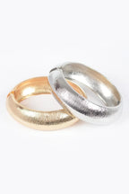 Two Pieces Set Wide Metal Bangle | Mixtshop LLC